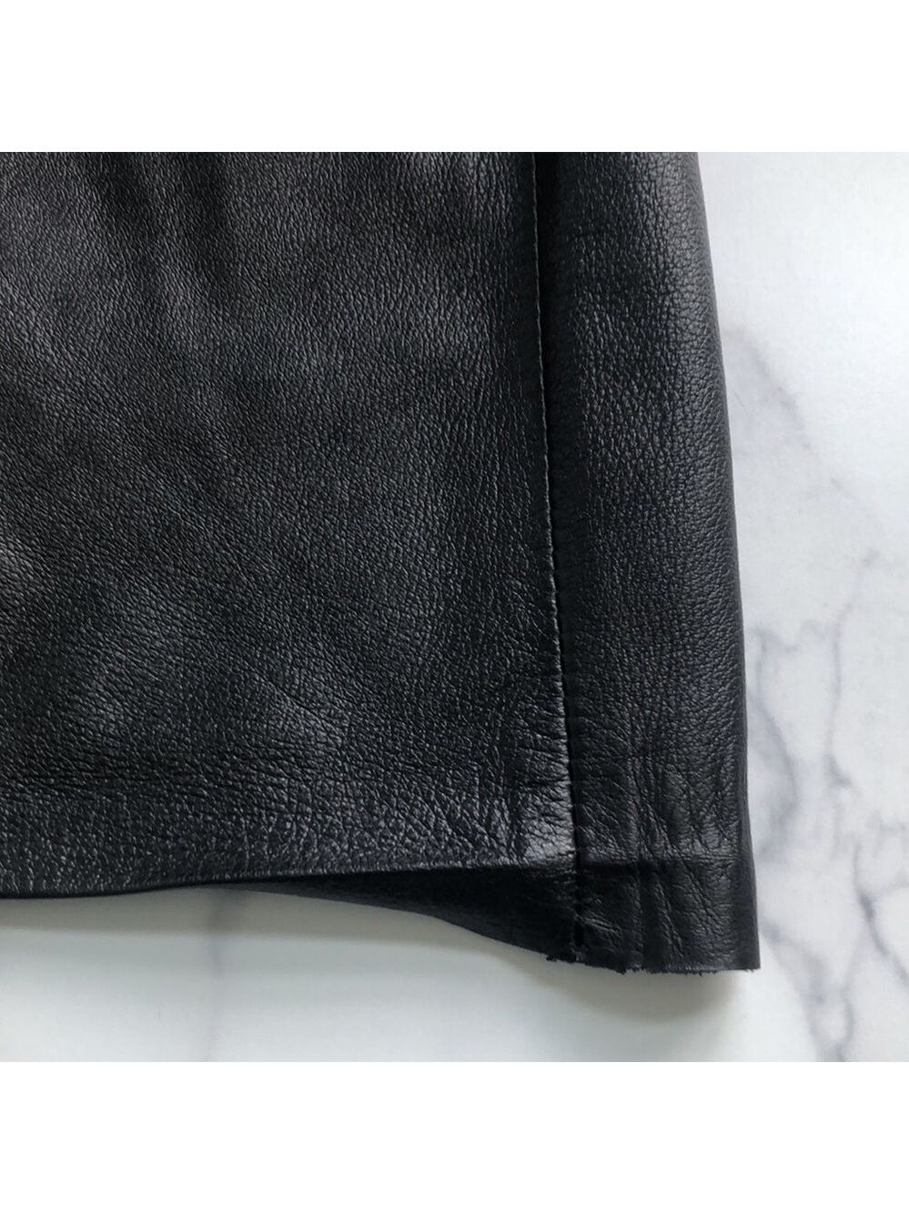 Vintage Fiocchi Italian Black Leather Mini Pencil Skirt Size XS - Picture 8 of 12